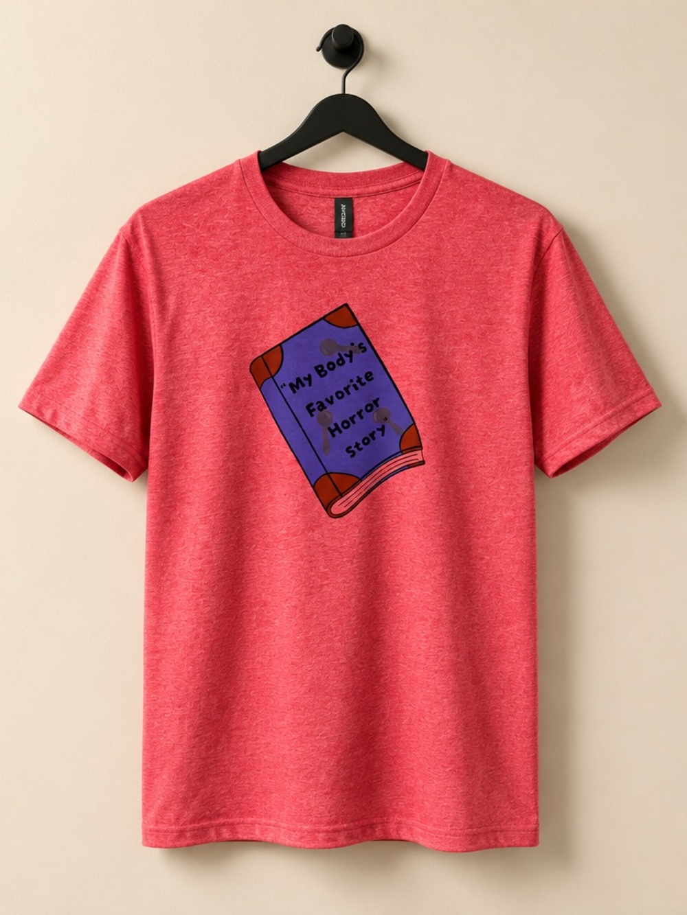 Red Graphic Crewneck T-Shirt - 'My Book's Favorite Horror Story'